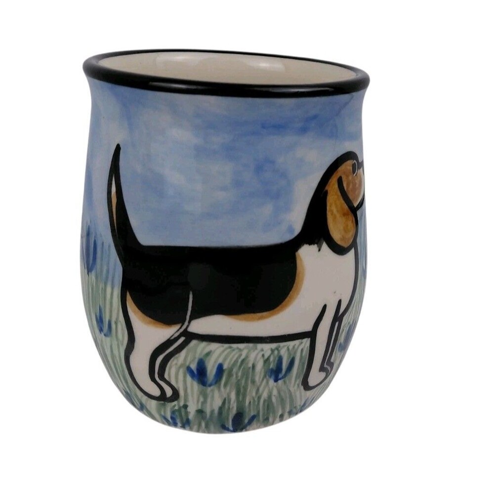 Karen Donleavy KD Coffee Mug With Hand Painted Beagle Dog - Picture 2 of 7